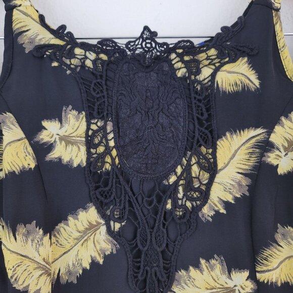 Disney Beauty and the Beast Dress Womens Sz M Black Chiffon Novelty Print Zipper - Picture 15 of 15